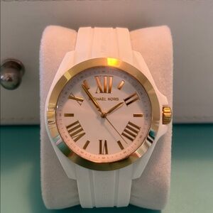 Michael Kors Gold and White Timepiece